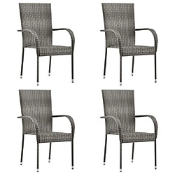 Salle à manger de jardin 5 pcs,Table et chaise à dîner Gris -MN88404