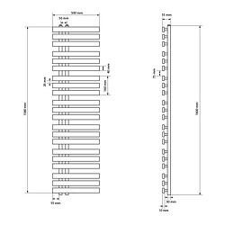 ECD Germany Radiateur Design Iron EM sèche-serviettes - 500 x 1600 mm - anthracite - radiateur mural - radiateur électrique 900W