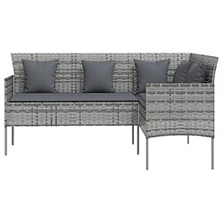 Acheter Maison Chic Ensemble de canapés en L 5pcs, Canapé droit pour salon, Sofa Relax avec coussins Résine tressée Gris -GKD691104