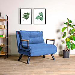 Hanah Home Fauteuil convertible en tissu Sando bleu.