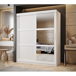 Abiks Meble Armoire Zaluzja 2 à Portes Coulissantes 200/150/62 2 Portes (blanc)