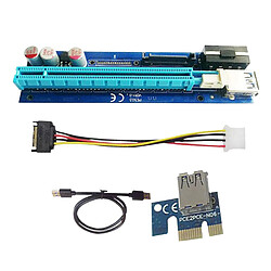 PE503 PCI-E Riser Card 4PIN SATA PCIE 1X 16X Adaptateur pour Bitcoin, Installation Simple