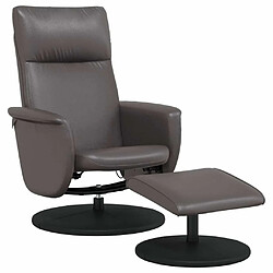 Maison Chic Fauteuil inclinable,Fauteuil luxe de relaxation avec repose-pied gris similicuir -MN50014