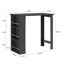 Avis SoBuy FWT17-SCH Table de Bar Table Haute de Cuisine avec 3 étagères