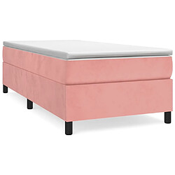 Maison Chic Lit Adulte - Lit simple Lit à sommier tapissier avec matelas moelleux - Meuble de Chambre - Rose 90x190 cm Velours -MN75015