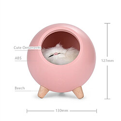 Universal Mignon petit animal maison ambiance LED veilleuse chat maison tactile dimmer lampe de table cadeau enfant bébé chambre à coucher décoration | veilleuse