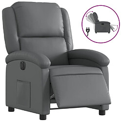 vidaXL Fauteuil inclinable électrique Gris Similicuir