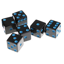 Acheter 10 Pièces / Ensemble Dés En Plastique D6 6 Faces En Pointillés Pour Du0026D RPG Jouet Blue Pips