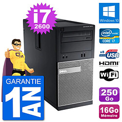 PC Dell 3010 MT i7-2600 RAM 16Go Disque Dur 250Go HDMI Windows 10 Wifi - Occasion