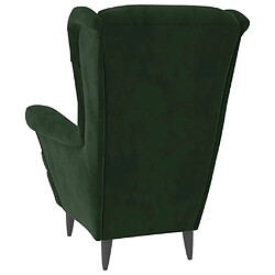 Maison Chic Fauteuil relax,Chaise pour salon vert foncé velours -MN21179 pas cher