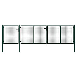 vidaXL Portail de jardin Acier 400 x 75 cm Vert