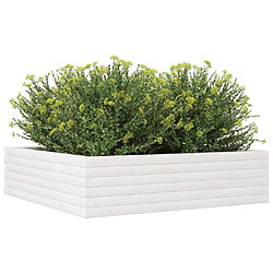 Avis vidaXL Jardinière blanc 90x90x23 cm bois de pin massif