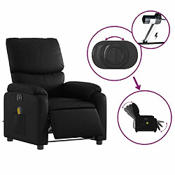 Maison Chic Fauteuil Relax pour salon, Fauteuil de massage inclinable électrique noir similicuir -GKD61482 pas cher