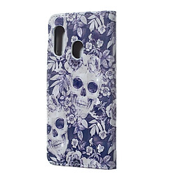 Avis Wewoo Housse Coque Étui en cuir à rabat horizontal 3D avec Motif crâne et de fleurs pour Galaxy A40avec support et logements cartescadre photo et portefeuille