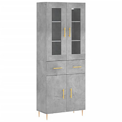 vidaXL Buffet haut Gris béton 69,5x34x180 cm Bois d'ingénierie