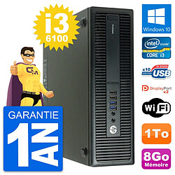 PC HP ProDesk 600 G2 SFF Intel Core i3-6100 RAM 8Go Disque 1To Windows 10 Wifi - Occasion