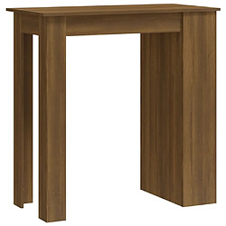 vidaXL Table de bar et rangement chêne marron bois d'ingénierie