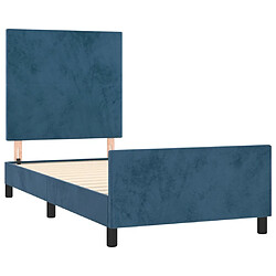 Acheter Maison Chic Lit adulte - Cadre Structure de lit avec tête de lit Contemporain Bleu foncé 80x200 cm Velours -MN49693