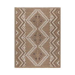 Jardindeco Tapis intérieur extérieur aspect jute marron Tijuana 9054 170 x 120 cm.