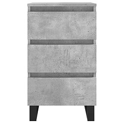 Maison Chic Lot de 2 Tables de chevet,Table de nuit,Table d'appoint pour salon gris béton 40x35x69 cm bois d’ingénierie -MN10033 pas cher