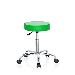 Tabouret / siège pivotant / siège technique OPERATOR II simili-cuir vert chrome hjh OFFICE