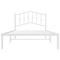 Maison Chic Lit adulte - Cadre de lit métal avec tête de lit pour chambre blanc 107x203 cm -MN77814 pas cher