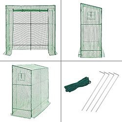 Avis Helloshop26 Serre de tomates en acier et polyéthylène à porte et 2 fenêtres zippées 198 x 78 x 180 - 200 cm vert 03_0008261