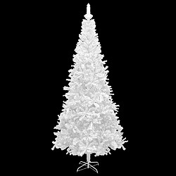 vidaXL Arbre de Noël artificiel pré-éclairé et boules L 240 cm blanc