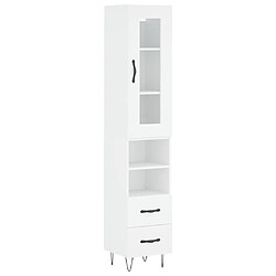 vidaXL Buffet haut Blanc 34,5x34x180 cm Bois d'ingénierie