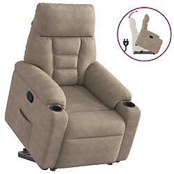 vidaXL Fauteuil inclinable taupe tissu microfibre