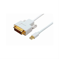 Disney Mini Displayport-DVI M-M DVI-D Dual Link 24+1, Passive White, Gold plated, 2M