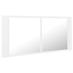 Avis Maison Chic Armoire salle de bain,Meuble de rangement de salle de bain,Meuble haut à miroir LED Blanc 100x12x45 cm Acrylique -GKD101523