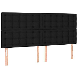 Maison Chic Lit Adulte - Lit simple Lit à sommier tapissier avec matelas moelleux - Meuble de Chambre - Noir 200x200 cm Tissu -MN35170 pas cher