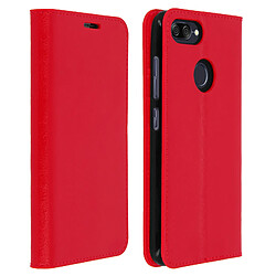 Avizar Etui Asus Zenfone Max Plus M1 Housse Cuir Portefeuille Fonction Support Rouge