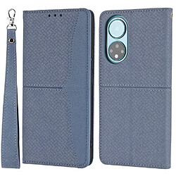 Etui en PU texture tissée légère avec support gris pour votre Honor 50