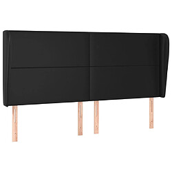 vidaXL Tête de lit avec oreilles Noir 183x23x118/128 cm Similicuir