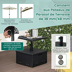 Helloshop26 Base de parasol remplissable de 80 kg plateau de table sac à lester roues poignée table basse 3 en 1 support de parasol 20_0007866