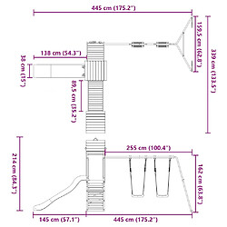 vidaXL Aire de jeux d'extérieur bois massif de douglas pas cher