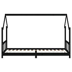 Acheter Maison Chic Lit simple Cadre de lit pour enfants,Lit d'Enfant Moderne noir 90x200 cm bois de pin massif -MN55085