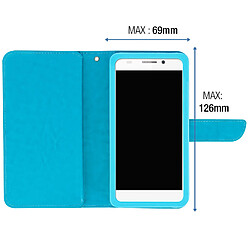 Avis Avizar Housse Universelle Smartphone Etui Portefeuille 6 Porte-carte Turquoise Taille M