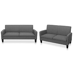 Maison Chic Ensemble de canapés 2 pcs, Canapé droit Sofa pour Salon Tissu Gris foncé -GKD762540