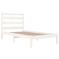 Acheter Maison Chic Lit Moderne Chambre - Cadre/structure de lit pour adulte Blanc Bois de pin massif 100x200 cm -MN37881