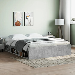 Maison Chic Lit adulte - Lit simple Cadre de lit,Structure du lit Contemporain gris béton 150x200 cm très grand -MN77230