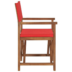 Acheter vidaXL Chaises de metteur en scène lot de 2 Bois de teck massif Rouge