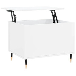 Maison Chic Tabls basse,Table Console pour salon Blanc brillant 60x44,5x45 cm Bois d'ingénierie -MN63351