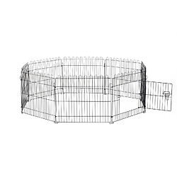 Pawhut Parc enclos pour chiens chiots animaux domestiques diamètre 158 cm 8 panneaux 71L x 61H cm noir