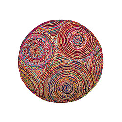 Beliani Tapis rond en coton multicolore LADIK