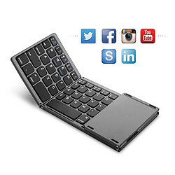 Universal Clavier USB rechargeable portable mini BT sans fil avec tablette tactile pour ordinateurs portables | Clavier (noir)