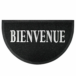 Paris Prix Tapis d'Entrée Demi-Lune Maison 45x75cm Noir & Gris