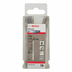 Bosch 2608585887 Foret à métaux rectifié HSS-Co standard DIN 338 Ø 5,2 mm 10 pièces